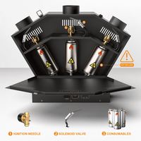 Projecteur de flamme à 3 têtes contrôlé par DMX512, jet de feu de 2-3 m, machine à effets spéciaux pour scènes, clubs et événements en direct