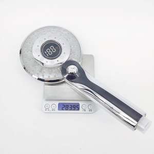 Pomme de douche à main <span class=keywords><strong>LED</strong></span> chromée 3 fonctions, réglage facile par pression, économie d'énergie, durable, jet d'eau fin pressurisé, salle de bain - Product Image 5