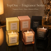 Bougie parfumée en cire de soja Premium TopOne, pot en verre carré, bougie parfumée pour la Saint-Valentin, la fête des mères, les cadeaux de Noël