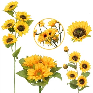 A-498 artificiales <span class=keywords><strong>de</strong></span> plástico, venta al por mayor, ramo <span class=keywords><strong>de</strong></span> girasoles - Product Image 4