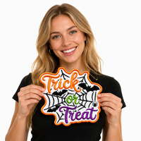 Patchs brodés personnalisés Halloween Trick or Treat à thermocoller, appliques à presser à chaud, prix de gros, livraison rapide