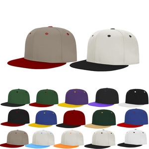 Chất Lượng Cao Thời Trang Snapback Cap Trống Hip Hop Cap Hai Tone Tùy Chỉnh Bóng Chày Mũ Logo Thêu Phẳng vành - Product Image 1