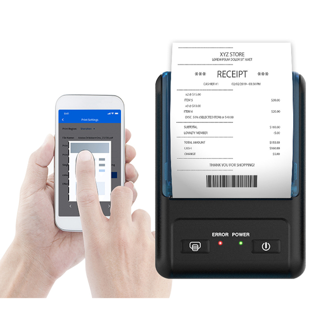Yaomatec P11 Small Receipt Printer Handheld Portable Receipt Printer Mobile USB Wireless Label Printer
