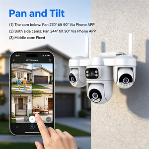 Cámara <span class=keywords><strong>IP</strong></span> de Seguridad CCTV WiFi de Doble Banda 2.4G 5G OEM de 20MP 10K Inalámbrica con 4 Lentes y 4 Pantallas para Monitoreo Interior y Exterior - Product Image 3