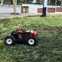 Tondeuse à gazon radiocommandée de qualité industrielle à 4 roues, largeur de coupe de 550 mm, bac à herbe de 60 L et moteur à couple élevé
