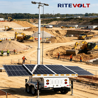 Tour d'éclairage solaire pliable pour véhicule avec mât télescopique et lumières LED haute puissance pour l'utilisation dans les jardins et sur les routes dans les zones isolées