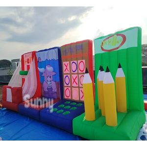 Offre Spéciale : Château Gonflable <span class=keywords><strong>4</strong></span>-en-1 pour Jeux de Carnaval, Jeux Sportifs Gonflables et Jeux de Tir au Basket pour Enfants - Product Image 2