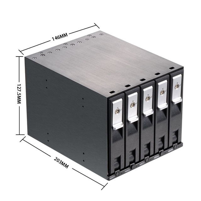 3.5" Tray-less HDD Duplicator & SAS SATA Converter, 3.0 Mobile Rack for Computer Case Hard Drive Enclosure
