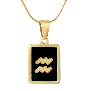 Zogxin Stainless Steel Square Pendant Necklace With Virgo Constellation Inlay For Women Gift Jewelry - Product Image 2