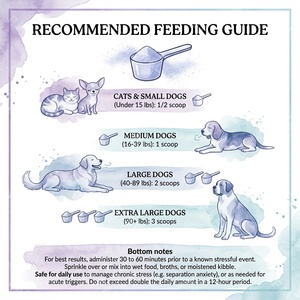 Poudre apaisante OEM <span class=keywords><strong>pour</strong></span> animaux de compagnie – Complément anti-anxiété <span class=keywords><strong>pour</strong></span> chiens et chats avec L-Théanine et racine de Valériane – Soutien contre le stress – Marque privée - Product Image 2