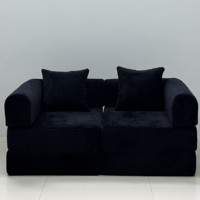 Canapé-lit pliable en velours côtelé beige 2026, convertible avec oreillers pour salon et appartement – Offre Spéciale