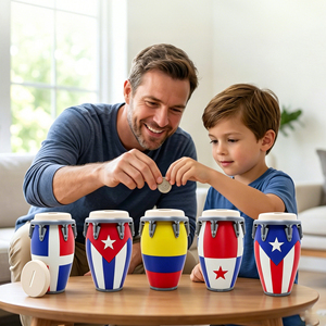 Hucha con forma de tambor <span class=keywords><strong>conga</strong></span>, estilo baile de <span class=keywords><strong>conga</strong></span>, adorno decorativo de escritorio, OEM ODM - Product Image 1