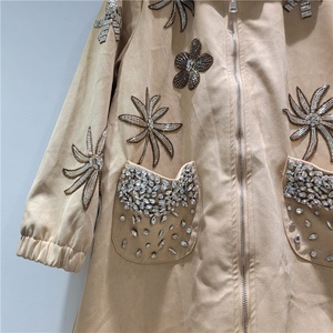 OUDINA Nuovo Elegante Cappotto Invernale da <span class=keywords><strong>Donna</strong></span>, Lussuoso, Casual, <span class=keywords><strong>Oversize</strong></span>, con Collo a Risvolto e Cerniera con Strass - Product Image 6