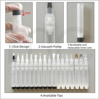 C602+B35 6ml Stylo cosmétique rechargeable et réutilisable à pompe pour dissolvant de colle à ongles vide