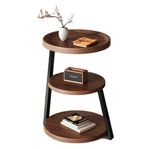 <b>Round</b> Side <b>Table</b> Wood Top Three Tier <b>Coffee</b> <b>Table</b> For Living Room Sofa <b>Small</b> Apartment Furniture - Product Image 5