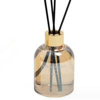 Bouteille de diffuseur en verre de luxe de 150ml avec bouteille de parfum de parfum d'arôme de bâton de roseau ronde