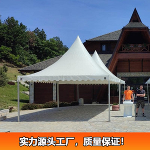 Tente de réception extérieure 6x6m avec structure en alliage d'aluminium, tissu Oxford imperméable, ouverture rapide, structure à piquets de type V - Product Image 3