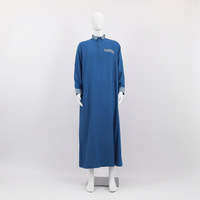 Robe Qatari en velours lavé pour homme, style Thobe, Abaya musulmane modeste, similaire à la Burqa de Dubaï, style arabe, vente en gros
