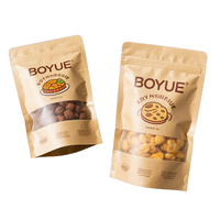 Emballages alimentaires en PE biodégradable avec logo personnalisé, sachets debout avec fermeture éclair anti-poussière pour mélanges de noix et chips de pommes de terre