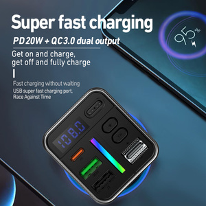 P20 pd20w + QC3.0 nhanh phí không dây Bluetooth xe MP3 máy nghe nhạc FM Transmitter rảnh tay cuộc gọi đài phát thanh Receiver âm thanh Adapter phiên bản - Product Image 3