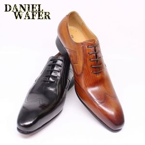 Chaussures Oxford pour hommes de haute qualité, grandes tailles, respirantes, à bout pointu, en cuir de vachette, élégantes, formelles et décontractées - Product Image 3