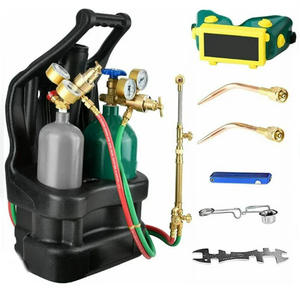 Kit de bouteilles de gaz oxy-acétylène portable, ensemble complet pour la soudure et la découpe avec des torches de soudage en acier inoxydable, en laiton et en plastique - Product Image 3