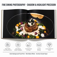 Impresión de Libros de Fotografía de Alimentos con Tapa Dura Personalizada, Diseño de Paisaje, Cubierta de Bronce de Doble Textura, Grabado en Relieve, a Todo Color