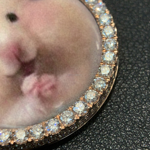 GEMLOVE Pendentif photo personnalisé-Or 14K/18K avec diamants de laboratoire, collier mémoire à gravure gratuite - Product Image 5