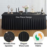 Nappe Élastique Carrée de Gros avec Jupe Extensible Adaptée aux Tables de 4, 5, 6 PIEDS, Résistante aux Plis pour Mariages, Banquets, Restaurants
