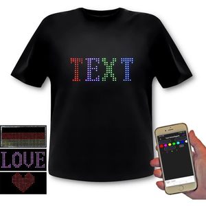 ซาตูมิโกเสื้อยืด LED 512 พิกเซล RGB จอแสดงผลข้อความแบบตั้งโปรแกรมได้ กราฟิก ควบคุมด้วยสมาร์ทโฟน สำหรับผู้ใหญ่ทั้งชายและหญิง แขนสั้น - Product Image 3