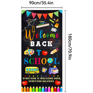 Decoración para Fiesta de Regreso a Clases, Caja de Lápices con Diseño de Caramelo de Dibujos Animados Multicolor, Bandera Colgante para Puerta con Foto, Banners OEM ODM - Product Image 2