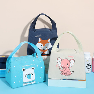 Cute Animal Cartoon Lunch Bag Insulated For Students Office Outings Blue <b>Bear</b> <b>Pink</b> Kitten White Elephant - Product Image 2