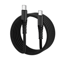 Cable trenzado de nailon tipo C a tipo C, carga rápida de alta velocidad, 60W PD para teléfono móvil, cable de datos súper duradero de 1M/1,5 M/2M