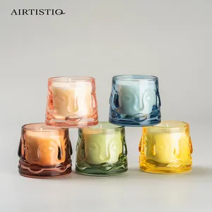 Wholesale luxury unique candle jars Four -sided Buddha aromatic scented candles