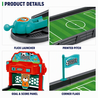Jeu de football de table pour enfants, ensemble de tir au but avec 2 ballons, lanceur à pression, tableau de scores, terrain de football miniature pliable, ensembles cadeaux