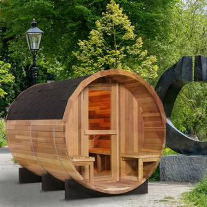 Red Cedar Barrel Sauna Wet Steam Traditional <b>Outdoor</b> Sauna Room for Sale - Product Image 2