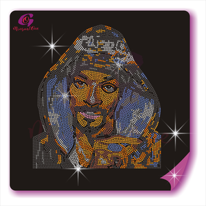 Mode populaire Hot Fix strass fer sur la conception de transfert Logo personnalisé Bling cristal strass Motif pour t-shirt - Product Image 6