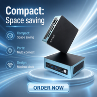 Mini PC NUC Intel AI Ultra9/7/5 CPU 2xDDR5 2x2.5G Lan RS232 2xUSB 2xSSD GDDR5 Industrial Edge AI Barebone de Escritorio con Windows