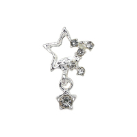 Nouveau design français luxueux, breloques 3D pour ongles, pendentif étoile brillant en cristal, breloques étoiles en métal non toxiques pour DIY