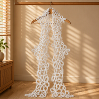 Ruban de dentelle blanche ajourée en crochet, motif floral, largeur 11 cm, pour embellissement de robes, confection de vêtements et artisanat DIY