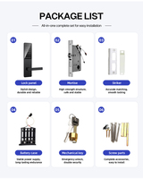 Cerradura Inteligente para Hotel TTLock de Aleación de Zinc Duradera con Teclado, Contraseña, Tarjeta RFID, Control por Aplicación, Impermeable, para Acceso a Habitaciones