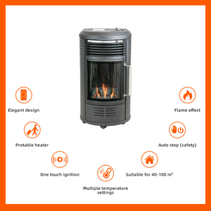 Stylish Black Portable Gas Heater with Battery Ignition for Bedroom & Living Room Use Nordica Brand Dual Airflow Safety Shut Off - Product Image 3