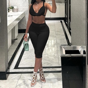 เสื้อกั๊กผูกเชือกโชว์หลังคอของผู้หญิงชุด2ชิ้นแฟชั่นใหม่ - Product Image 3