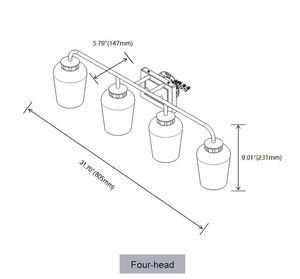 Lámparas de Pared Modernas de Alta Calidad, Cuerpo de Metal y Vidrio, Control de Interruptor, Luz Blanca Cálida de 2700K, Regulable, 1 Año de Garantía, para Sala de Estar - Product Image 3