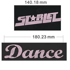 Ferro su accessori di abbigliamento fabbrica personalizzato lettere <span class=keywords><strong>colorate</strong></span> nome Logo cristallo Hotfix strass trasferimenti di calore per indumento - Product Image 4