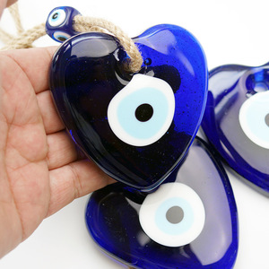 Evil Eye Home Decor 8*8cm Coeur Grand Verre Nazar Bleu Yeux Turcs Tenture Murale pour la Décoration Intérieure - Product Image 2