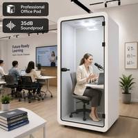 Cabine téléphonique en acier pour bureaux privés, idéale pour les écoles, bibliothèques, bureaux à domicile, entrepôts et supermarchés