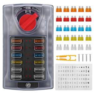 Блок предохранителей 12 Вольт, водонепроницаемая панель предохранителей лодки со светодиодным сигналом, влагостойкая крышка, - Product Image 2