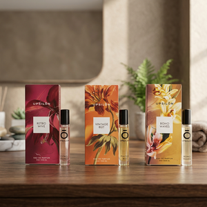 UPSILON Set de Mini Perfumes en Spray de 15 ml con Decoración Retro Vintage y Acentos Decorativos con Ondas Boho - Product Image 4