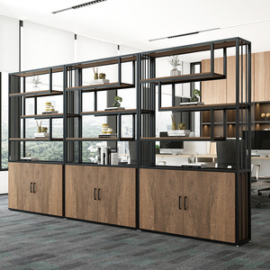 Hongming Industrial Style Storage Shelf <b>Partition</b> Cabinet Modular Living Room Office Bookshelf Floor <b>Screen</b> Cabinet - Product Image 1